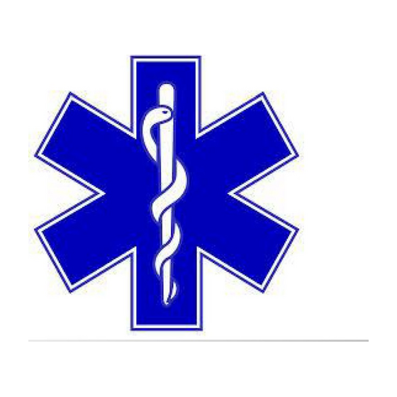 Star of life mark on white